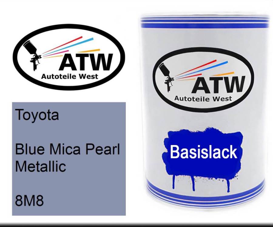 Toyota, Blue Mica Pearl Metallic, 8M8: 500ml Lackdose, von ATW Autoteile West.